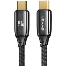 USAMS - USAMS U82 USB-C/USB-C Kabel Flätad 240W 1.2m SJ580USB01 - Svart