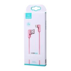 USAMS - USAMS U-Flow Lightning Kabel vinkel 1,2 m IPUSBCY03 - Rosa