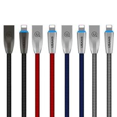USAMS - USAMS U-Light Lightning Kabel flätad 1,2 m SJ182 - Blå