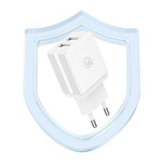 USAMS - USAMS Väggladdare 2xUSB-A + Micro/USB-A kabel HC-serien HCXLTZ02 – Vit