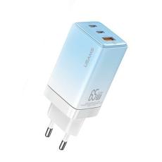 USAMS - USAMS Väggladdare 2xUSB-C+1xUSB 65W GaN PD3.0+QC3.0 Sandru - Blå