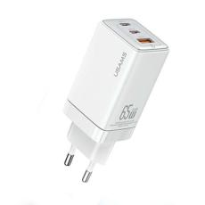 USAMS - USAMS Väggladdare 2xUSB-C+1xUSB 65W GaN PD3.0+QC3.0 Sandru - Vit