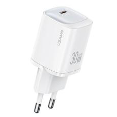 USAMS - USAMS Väggladdare CC251 30W GaN USB-C HC-serien CC251TC02 – Vit