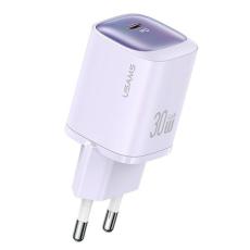 USAMS - USAMS Väggladdare CC251 30W GaN USB-C HC-serien CC251TC03 – Lila