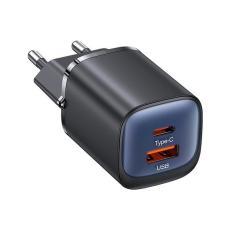 USAMS - USAMS Väggladdare CC254 30W GaN USB-C/USB-A HC-serien CC254TC01 – Svart