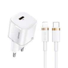 USAMS - USAMS Väggladdare T36 Mini 20W USB-C/Lightning (US-CC124+SJ484) - Vit