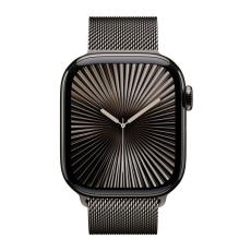 Apple - Apple Watch Series 10 42mm 4G Skiffer Titanium Case Skiffer Milanese Loop