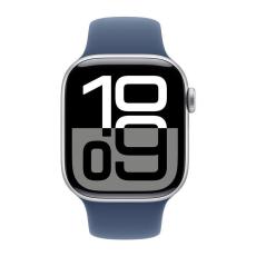 Apple - Apple Watch 10 42mm 4G Silver Alu Case With Blå Sports Band S-M