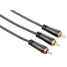 Hama - HAMA Kabel Audio 1xRCA-2xRCA Subwooferkabel Guld Svart 7.5m