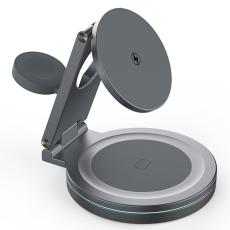 OEM - 3-i-1 Laddningsst&auml;ll f&ouml;r iPhone, Apple Watch och AirPods - Gr&aring;