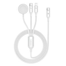 OEM - AWEI W23 1.2m Type-C till Type-C + iP + Trådlös laddare - Vit