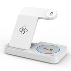 OEM - 4-i-1 Fällbar Laddningsdocka Magnetisk Trådlös Laddare - Vit