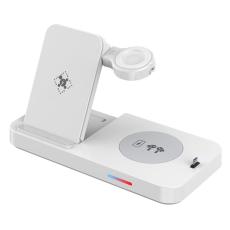 OEM - 4-i-1 Fällbar Trådlös Laddare för Mobil, Hörlurar och Klocka - Vit