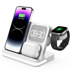 OEM - B-22 3-i-1 Trådlös Laddare 15W för iPhone, Apple Watch, AirPods - Vit