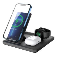 OEM - 15W Trådlös laddningsställ för iPhone, Apple Watch, AirPods Pro, svart