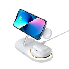 OEM - CF36 15W Trådlös laddningsställ för iPhone / Apple Watch / AirPods - Vit
