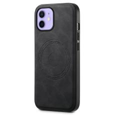 DENIOR - DENIOR A11 iPhone 12 / 12 Pro Magnetfodral Retro PU+PC+TPU Svart