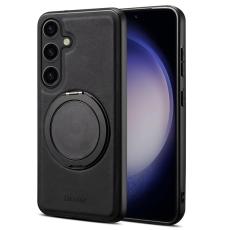 DENIOR - DENIOR A14 Samsung Galaxy S25 Plus Magnetfodral Läder PC TPU Svart