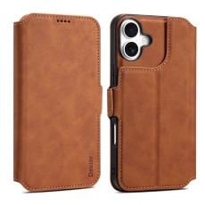 DENIOR - DENIOR B06 iPhone 16 Fodral Magnetiskt Avtagbart Plånbok Läder Brun