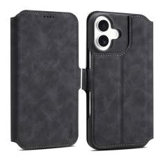 DENIOR - DENIOR B07 iPhone 16 Plus Fodral Läder + PC Magnetiskt Avtagbart - Svart