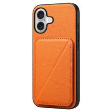 DENIOR - DENIOR D04 iPhone 16 Plus Fodral Läderbelagt PC+TPU Orange