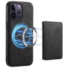 DENIOR - DENIOR D13 iPhone 14 Pro Max Fodral Magnetiskt Retro Läder TPU PC Svart