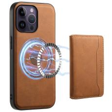 DENIOR - DENIOR D13 iPhone 14 Pro Max Fodral Magnetiskt Retro Läder TPU PC Brun