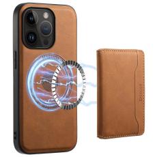 DENIOR - DENIOR D13 Fodral till iPhone 14 Pro PC+TPU+PU Läder Brun