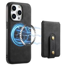 DENIOR - DENIOR D14 iPhone 15 Pro Max Fodral Retro Textur PU+TPU+PC Svart