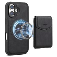 DENIOR - DENIOR D19 iPhone 16 Magnetfodral Läder+PC+TPU Svart