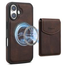 DENIOR - DENIOR D19 iPhone 16 Plus Skal Läder+PC+TPU Brun