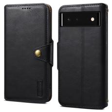 DENIOR - DENIOR Google Pixel 6 Stöttåligt Fodral Läder - Svart