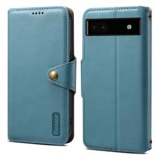 DENIOR - DENIOR Google Pixel 6a Plånboksfodral Äkta Läder Blå