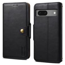 DENIOR - DENIOR Google Pixel 7 5G Fodral Äkta läder Stötabsorberande Svart