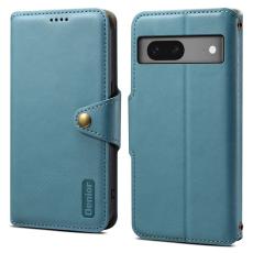 DENIOR - DENIOR Google Pixel 7 5G Fodral Äkta Läder Stötabsorberande Blå