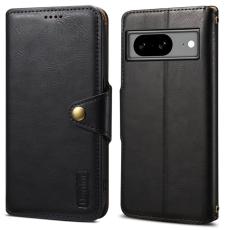 DENIOR - DENIOR Google Pixel 8 Fodral Läder Ställ med Lädertextur - Svart