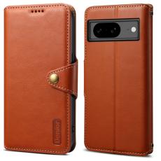 DENIOR - DENIOR Google Pixel 8 Fodral Läder Ställ med Läderstruktur - Brun