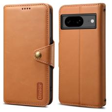 DENIOR - DENIOR Google Pixel 8 Fodral Läder Ställ med Lädertextur - Khaki