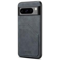 DENIOR - DENIOR Google Pixel 8 Pro Fodral Retro Dubbelkortplats Grå