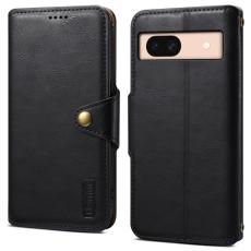 DENIOR - DENIOR Google Pixel 8a Fodral Äkta Läder Svart