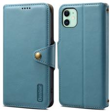 DENIOR - DENIOR iPhone 11 Fodral Äkta Läder Blå med Stötabsorberande Design