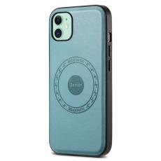 DENIOR - DENIOR iPhone 11 Fodral MagSafe PU Läder - Blå