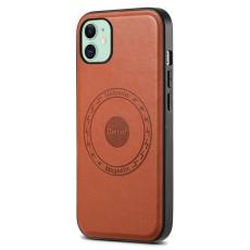 DENIOR - DENIOR iPhone 11 Fodral MagSafe PU Läder - Brun