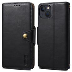 DENIOR - DENIOR iPhone 13 Fodral Läder Stöttåligt med Magnetstängning - Svart