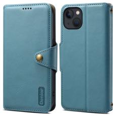 DENIOR - DENIOR iPhone 13 Fodral Äkta läder Stöttåligt Blå