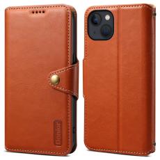 DENIOR - DENIOR iPhone 13 Fodral Läder Stöttåligt med Magnetstängning - Brun