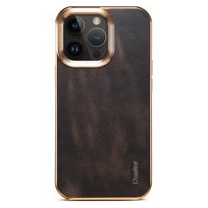 DENIOR - DENIOR iPhone 13 Pro Max Skal Äkta Läder + PU Läder + PC Svart