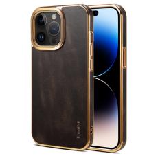 DENIOR - DENIOR iPhone 14 Pro Skal Äkta Läder + PU Läder + PC - Svart