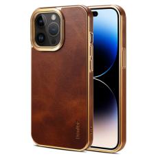 DENIOR - DENIOR iPhone 14 Pro Skal Äkta Läder + PU Läder + PC - Brun