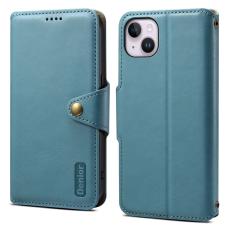 DENIOR - DENIOR iPhone 15 Plus Fodral i äkta läder - Blå